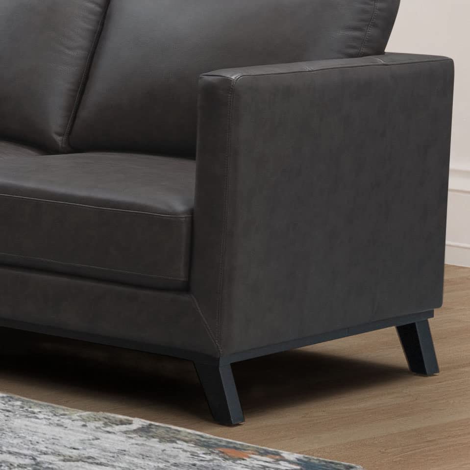 Abbyson Living Mid-Century Modern Top Grain Leather Sofa, Camel D57369