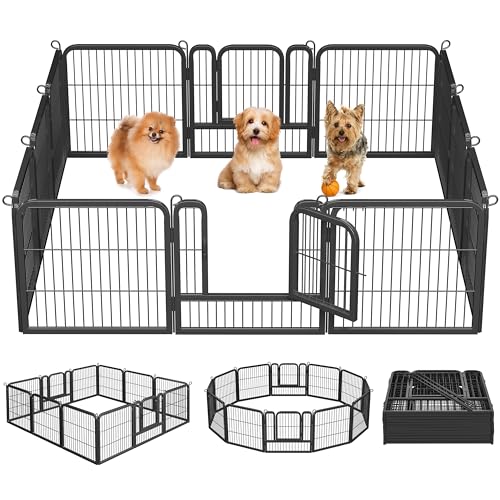 Yaheetech Dog Playpen Outdoor 40 Inch 8 Panels Metal Pet Fence I4784