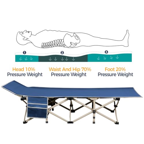 Yaheetech Folding Camping Cot, Portable Military Canvas Sleeping Bed with Carry Bag B4383