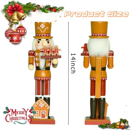 Gingerbread Nutcracker Figure 14 Inch Christmas Wooden Decor K36734