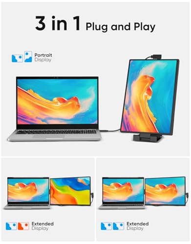 Laptop Screen Extender 14" FHD 1200P IPS Portable Monitor X6094