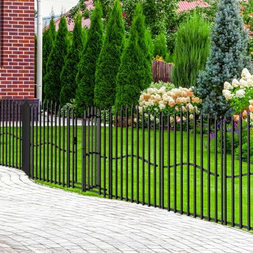 8 Panels Tall No Dig Garden Fence 40in H x 18ft L Rustproof Metal Barrier H7450