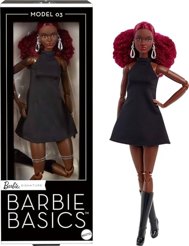 Barbie Basics Model 04 Collector Doll with Red Curly Hair and Black Mini Dress O916