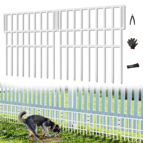 35 Panels Garden Fence Animal Barrier, 38ft x 13in No Dig Rustproof Metal Outdoor Wire Fencing E53834