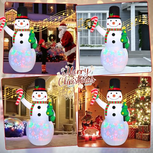 LOMOHOO 7FT Christmas Inflatable Snowman with LED Lights X50095