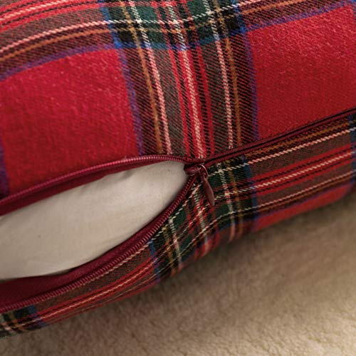 Pack of 2 Christmas Plaid Throw Pillow Covers Green 20x20 Inches U98072