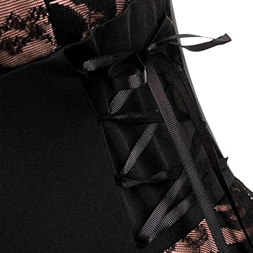 Feancey Goth Dress for Women Retro Steampunk Medieval Punk N245