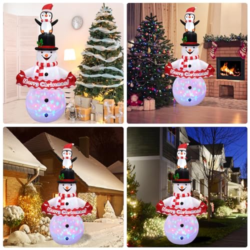 LOMOHOO 7FT Christmas Inflatable Snowman with LED Lights X50095