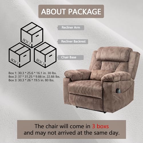Power Lift Chair Recliner with Massage and Heat for Adults, Dual Motor H2507