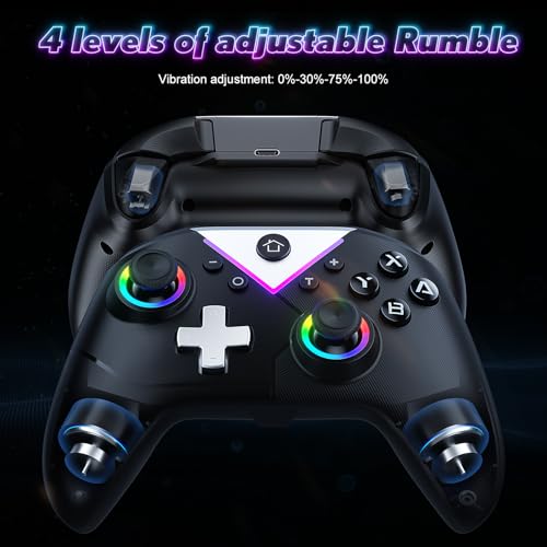 Dinosoo RGB Wireless Controller for Nintendo Switch 2/1 Lite/OLED and PC Q28397