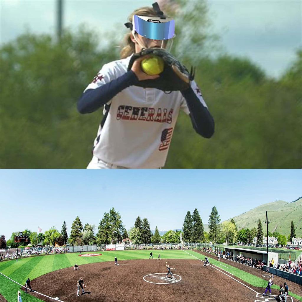 Softball/Baseball Mask Visor Eye-Shield for Fielder's Mask, Clear Blue Z3539