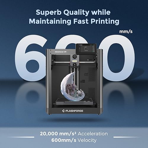 FLASHFORGE AD5M 3D Printer, Auto Calibration, 600mm/s Speed, 220x220x220mm J958