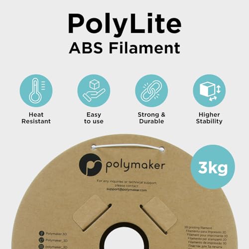 Polymaker PolyLite ABS Filament 1.75mm Black, 1kg F638424