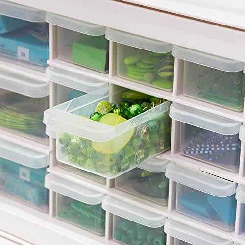 IRIS USA Plastic Drawer Storage Organizer, 24-Drawer Cabinet, White L6685