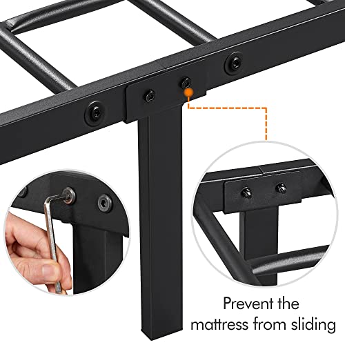 Yaheetech Classic Metal Platform Bed Frame with Victorian Headboard, Full Size Black T81083