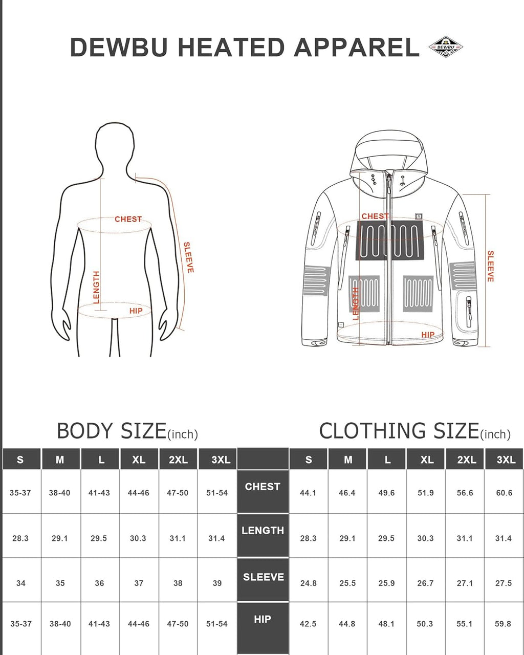 DEWBU Heated Jacket for Men with 12V Battery Pack, Grey, L L978