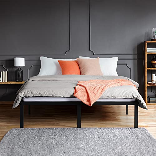 PrimaSleep 18 Inch Heavy Duty Steel Slat Bed Frame, Full, Black P73898