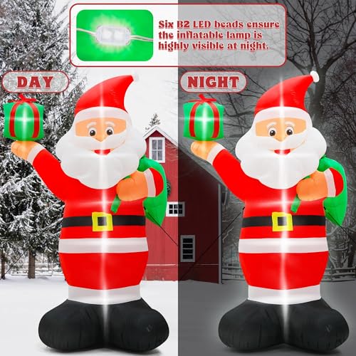 Giant Inflatable Santa Claus with LED Lights Outdoor Christmas Decorations W1618
