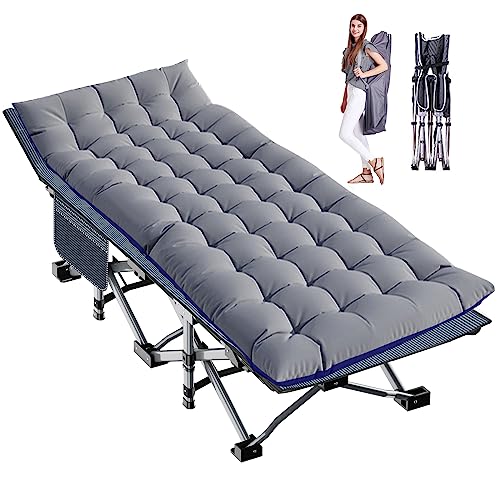 LILYPELLE Folding Camping Cot, Extra Wide Heavy Duty with Carry Bag Z15817