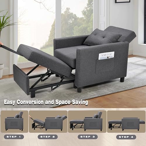 Sofa Bed Sleeper Couch with Pullout Bed 3-in-1 Convertible Chair, Deep Blue R293880