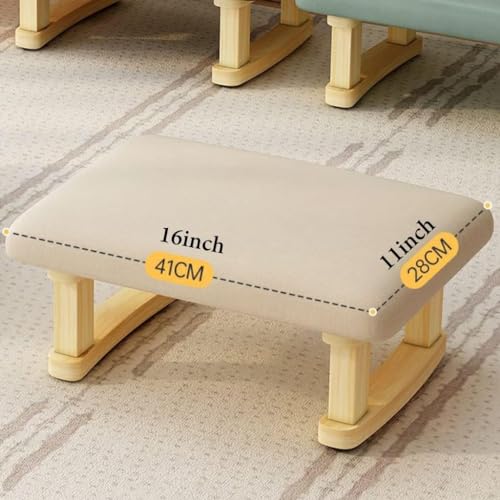 ZAJ Foot Stool Ottoman with Wooden U Shaped Legs for Bedroom S739197