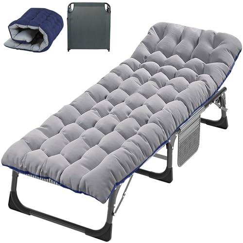 ABORON Oversized Folding Camping Cot for Adults, Double Layer 1200D, with Mat & Carrying Bag S2407