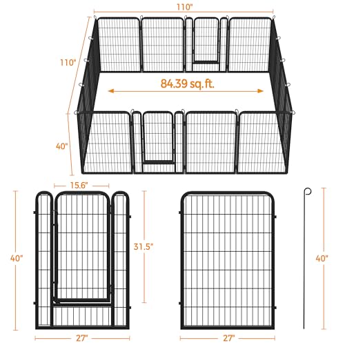 Yaheetech Dog Playpen Outdoor 40 Inch 8 Panels Metal Pet Fence I4784