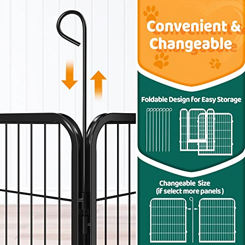 Yaheetech 8 Panels Dog Playpen, Metal 32" Dog Fence with Storage Bag S858