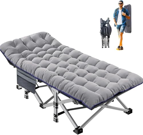 ABORON Oversized Folding Camping Cot for Adults, Double Layer 1200D, with Mat & Carrying Bag S2407