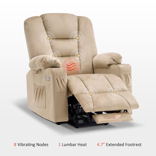 MCombo Small Power Lift Recliner Chair with Massage and Heat, Brown N356790
