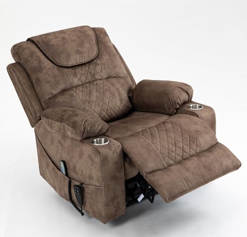 Lift Chair Recliner with Massage and Heat, Heavy Duty for Seniors, Brown V12888