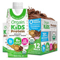 Orgain Organic Kids Protein Nutritional Shake, Chocolate - 8g of Protein, 22 Vitamins & Minerals, Fruits & Vegetables, Gluten Free, Soy Free, Non-GMO, 8.25 Fl Oz (Pack of 12)