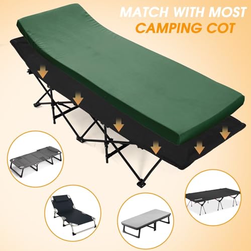 CYMULA Camping Cot Mattress 2in Memory Foam Sleeping Pad for Adults, Portable Roll Up Travel Pad R569502
