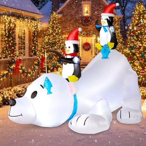 8 FT Christmas Inflatables Santa Claus with Gifts Bag, LED Light, Outdoor Decor F2174