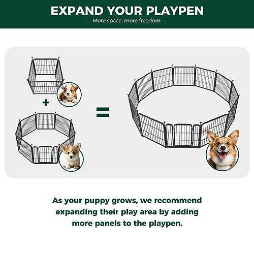 FXW Rollick Dog Playpen 32 Inch 16 Panels for Small and Medium Dogs E405995
