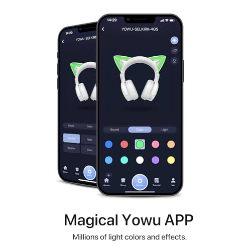 YOWU Cat Ear Headphones 4GS Wireless Bluetooth Noise Cancelling Headset with Mic Q849
