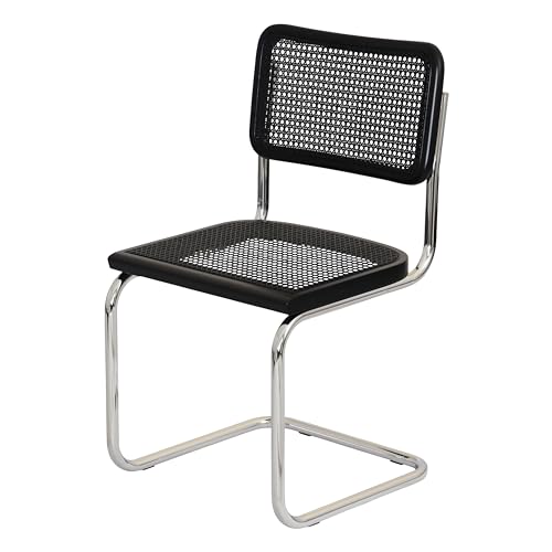 Marcel Breuer Cesca Cane Cantilever Side Chair Chrome Steel Frame Walnut Wood J99405