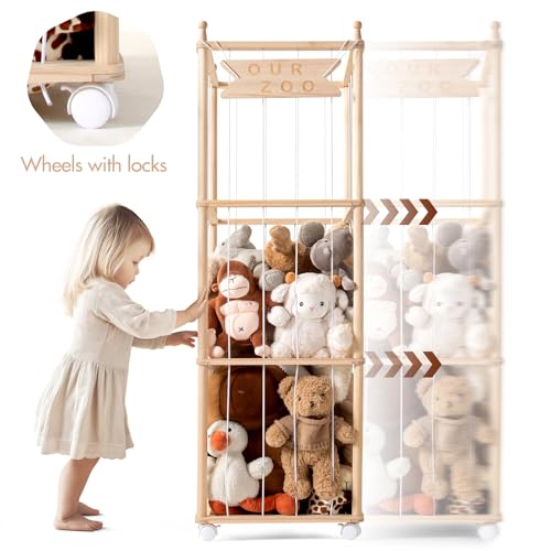 Mloong Stuffed Animal Storage, Wood Toy Organizer, Extra Large Plush Toy Cage, 54 inch R898927