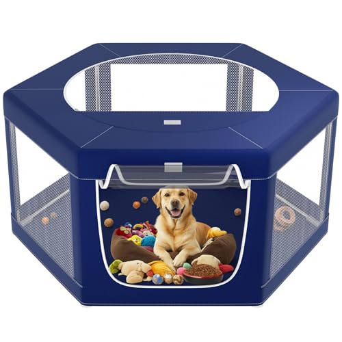 Puppy Playpen Indoor for Small Pets, 42x42x25 Inch with Gate U1971