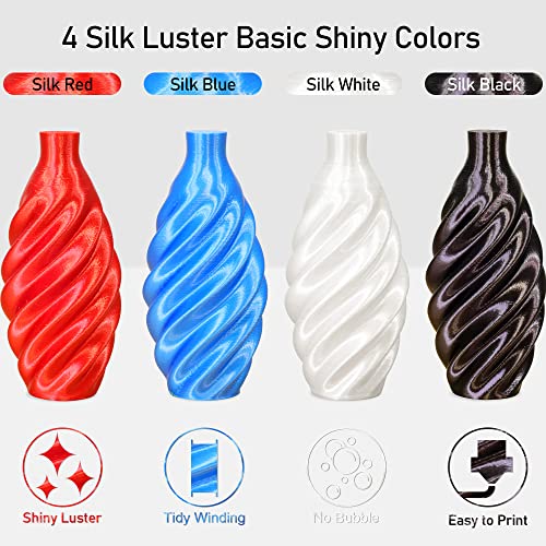 MIKA3D Bicolor Silk PLA 3D Printer Filament Bundle, 1.75mm, 6 Spools V5573