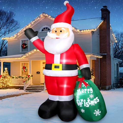 10 FT Christmas Inflatables Snowman Outdoor Yard Decorations with LED Lights C52642