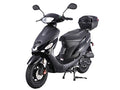 HHH Upgraded 49cc/50cc Gas Street Legal Scooter Moped for Youth and Adults with Matching Trunk - Sporty Black