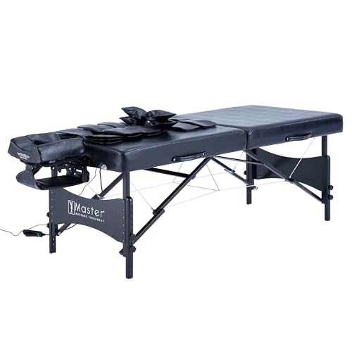 Master Massage 30" Monaco Airwave Full Body Stretching Portable Massage Table with Airbags (Black) I491715