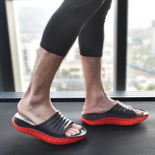 KuaiLu Men's Recovery Sandals Orthotic Cushion Open Toe Sport Slides D332788