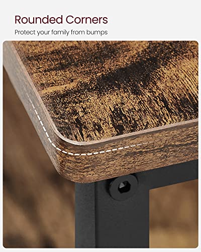 VASAGLE Kitchen Island with 3 Shelves, 47.2 Inches, Rustic Brown and Black W99569