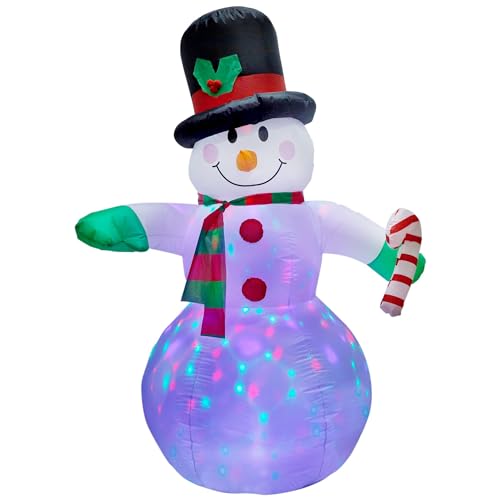 Dynaming 6 FT Christmas Inflatable Snowman with Rotating LED Lights O6348