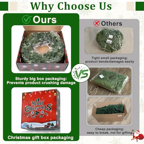 Artgar 12Ft Christmas Pine Garland, 2 Pcs Real Touch Artificial Greenery N48749