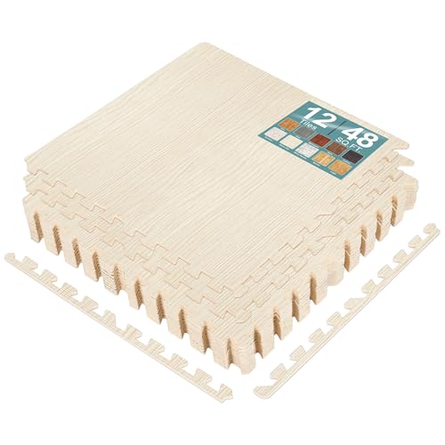 Sorbus Wood Grain EVA Interlocking Floor Mats with Borders J287