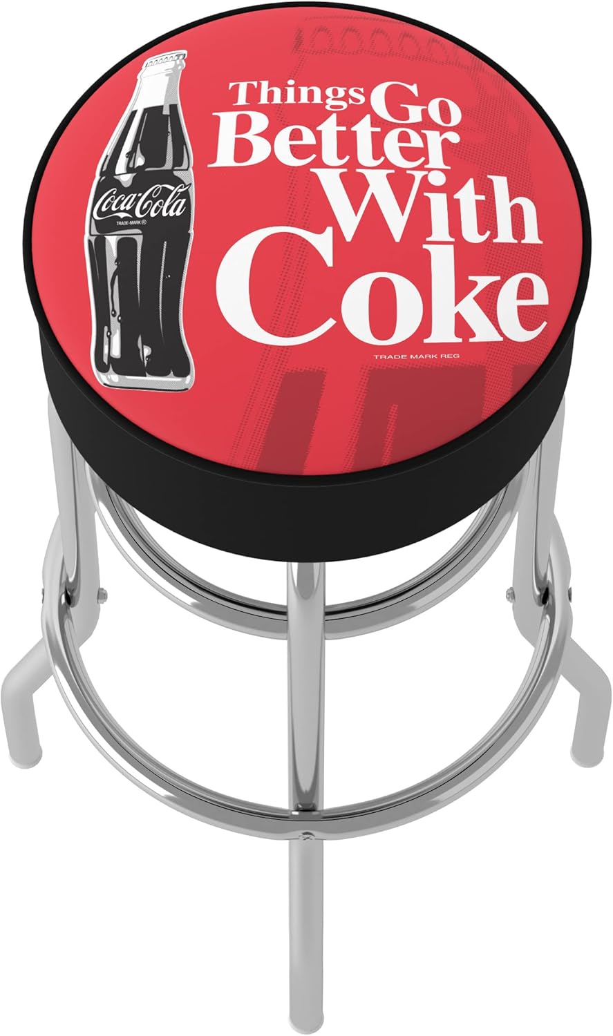 Coca-Cola Bar Stool with Foam Padded Seat by Trademark Gameroom C8001