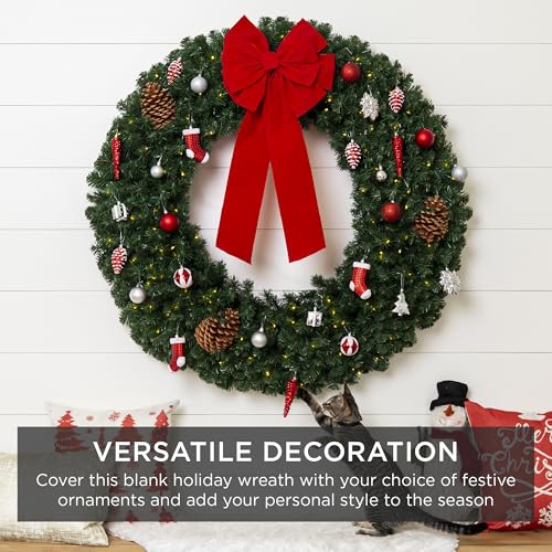 Best Choice Products 60in Pre-Lit Fir Christmas Wreath with 300 LED Lights E577048